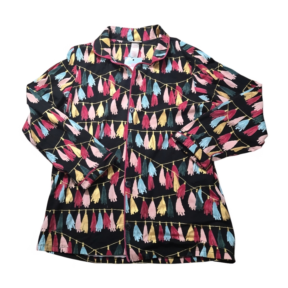 Bed Head Tassel Print Button-Up Pj Top